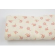 Double gauze 100% cotton heather and pink twigs on a vanilla background