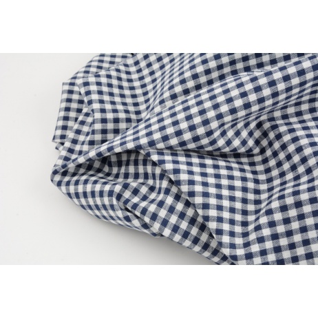Cotton 100% double-sided navy blue vichy check 5mm