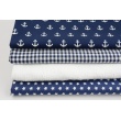 Cotton 100% double-sided navy blue vichy check 5mm