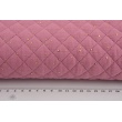 Quilted double gauze 100% cotton golden mini dots on a lipstick pink background