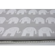 Cotton 100% white elephants on a gray background