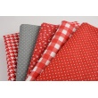 Cotton printed check 1cm, red