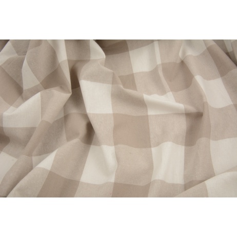 Bawełna 100% duża kratka vichy, dwustronna, beż II jakość