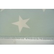 Cotton 100% decorative, big stars on a powder mint background 220g/m2 II quality
