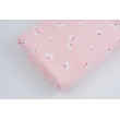 Double gauze 100% cotton daisies on candy pink