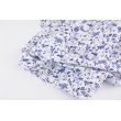 Cotton 100% blue, climbing roses on a white background, poplin