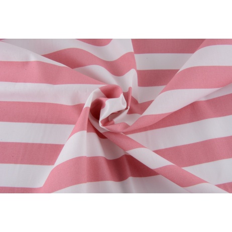 Cotton 100%, poplin, marsala pink stripes 2,5cm