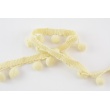 Yellow-vanilla ribbon with pom poms - double thread