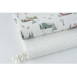 Cotton 100% mini silver dots on a white background, poplin