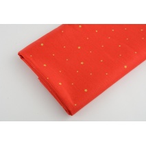 Cotton 100%, poplin, small, irregular stars on a red background