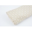 Double gauze 100% cotton, white twigs on a beige background