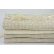Double gauze 100% cotton, white twigs on a beige background
