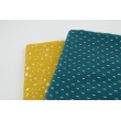 Double gauze 100% cotton golden marks on a petrol background