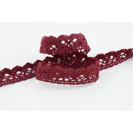 Cotton lace 15mm, bordeaux T