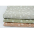 Double gauze 100% cotton puffballs on a chilly beige background