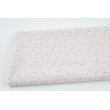 Cotton 100%, white flowers, violet leaves on a dirty heather