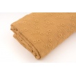 100% cotton, double gauze embroidered No.1 with flowers, toffee