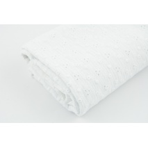 100% cotton, double gauze openwork, embroidered No.2 with small flowers, white