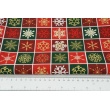 Cotton 100% Christmas,snowflakes in squares