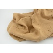 100% cotton, double gauze embroidered No. 3, toffee