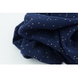 Double gauze 100% cotton golden dots on a navy blue background