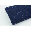 Double gauze 100% cotton golden dots on a navy blue background