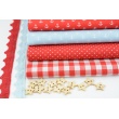 Cotton 100%, small anchors on a red background, poplin