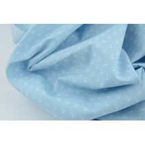 Cotton 100%, small anchors on a blue background, poplin