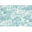 Cotton 100%, turquoise Tojle de Jouy, width 300cm