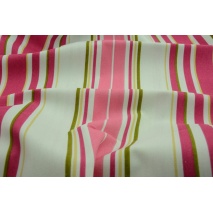 Stripes pink, red, green on a mint background, width 280cm