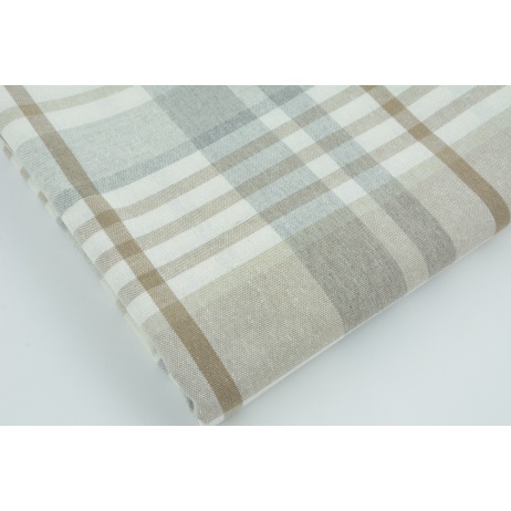 Decorative fabric, beige-gray check, width 280cm