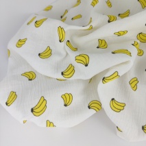 Double gauze 100% cotton bananas on a white background