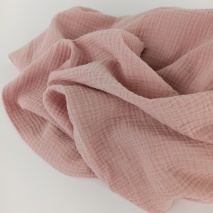 Double gauze 100% cotton plain subdued pink