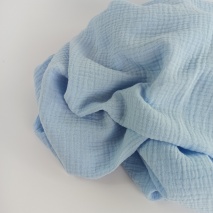 Double gauze 100% cotton plain light blue