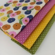 Cotton 100% colorful flowers on a vanilla background