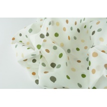 Cotton 100% brown-beige-green dots, poplin
