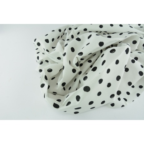 Cotton 100% black spots on a white background, poplin