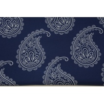 Cotton 100% paisley on a navy background