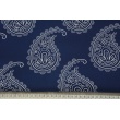 Cotton 100% paisley on a navy background