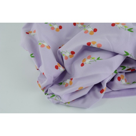 Single jersey, cherries on a purple background
