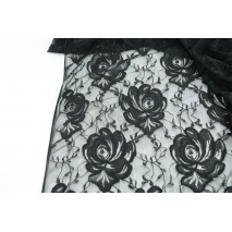 Lace Fabric, Roses, Black