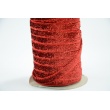 Velvet ribbon, red with glitter 1cm