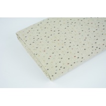 Decorative fabric, irregular dots on a linen background 200g/m2