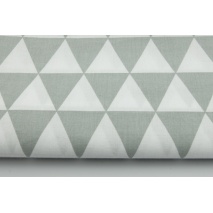 Cotton 100% light gray triangles on a wihite background II quality