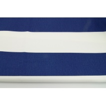 Cotton 100% decorative, navy stripes 9.5 cm on a white background 220g/m2