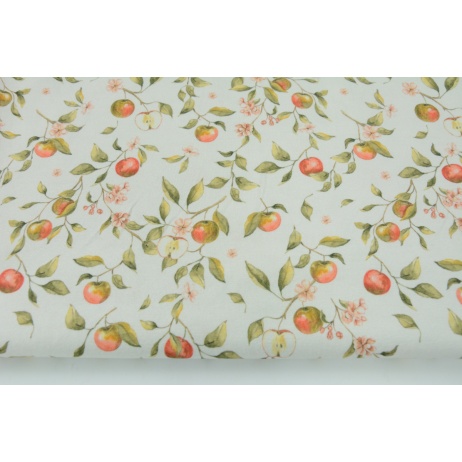 Jersey with apple blossom flowers on a light background