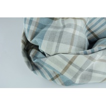 Decorative fabric, beige-blue check, width 280cm