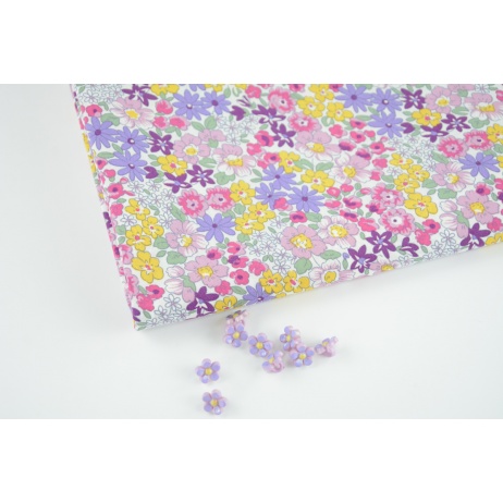 Cotton 100% purple-yellow meadow, poplin