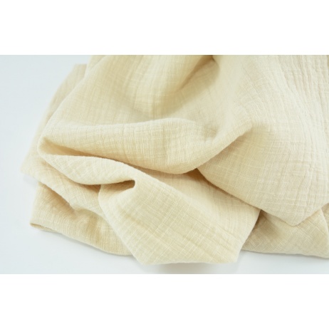 Double gauze 100% cotton, linen look, light beige