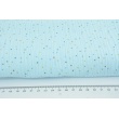 Double gauze 100% cotton, mini colorful dots on blue background